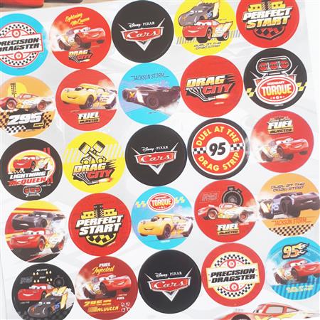 Stickers red. plancha Cars 24s 1u